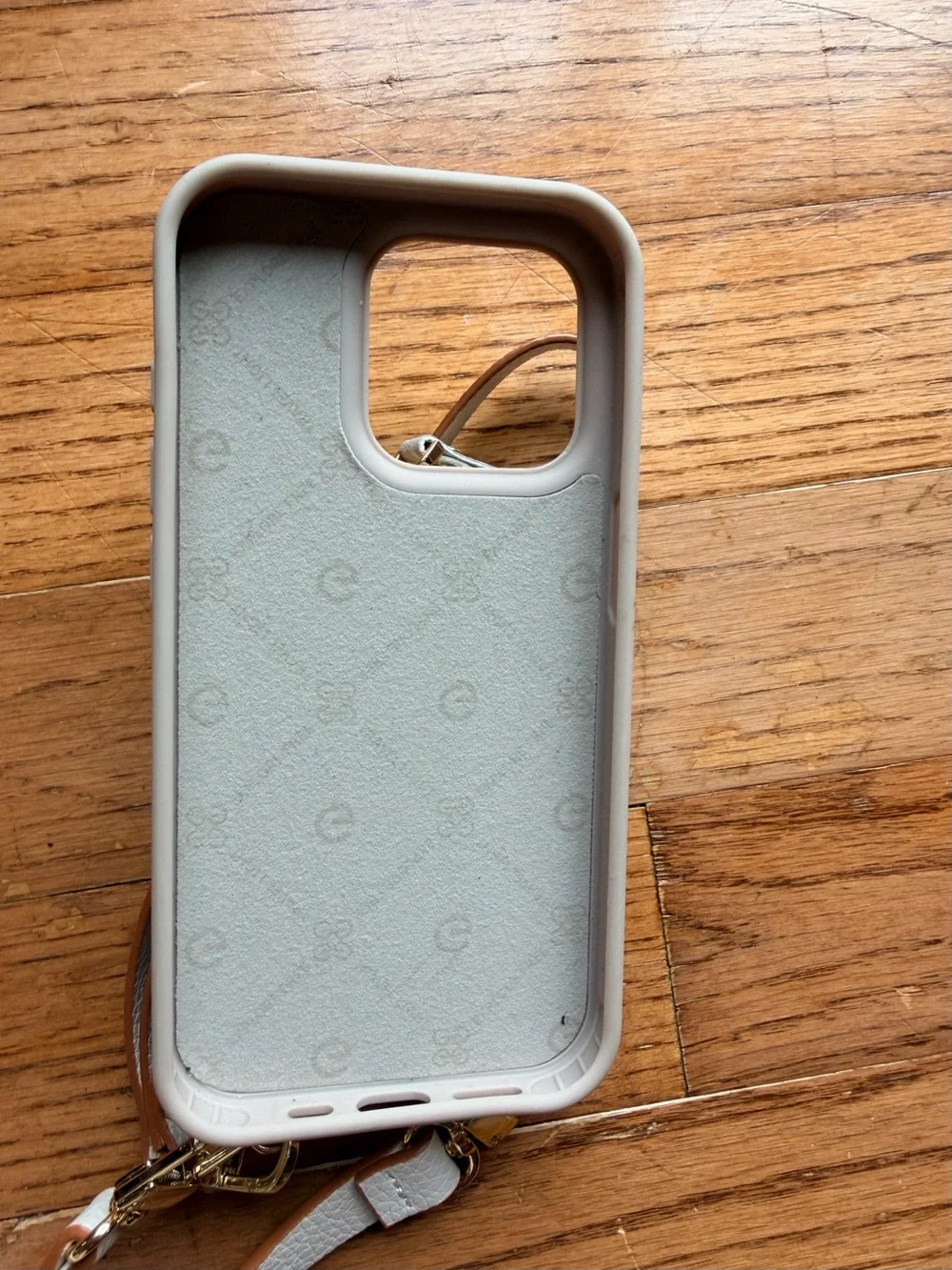 iPhone 15 Pro Crossbody Phone Purse Wallet Case Card Holder Zipper Beige